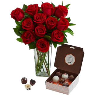 11 Roses of any colour with chocolates Tbilisi