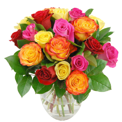 25 Multicolour Roses with delivery in Tbilisi